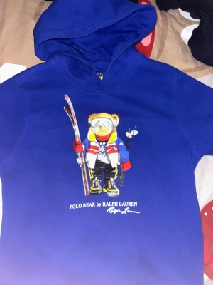 POLO BEAR hoodie - En fet polo bear hoodie med en björn som är redo att åka skidor på. Nypris 1000. Storlek 14-16 år, vilket är 164-172