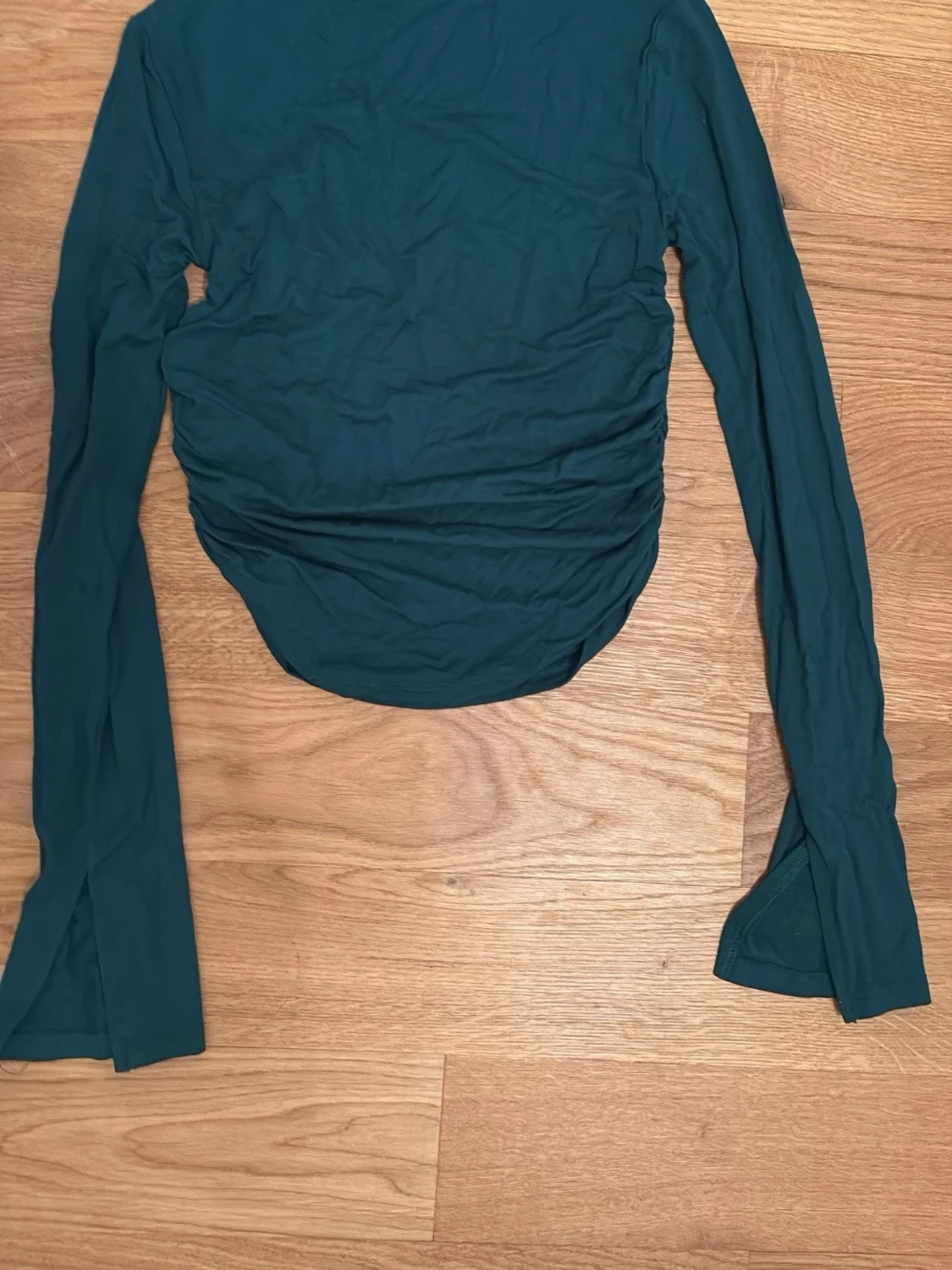 Mörkgrön långärmad långklänning - 4