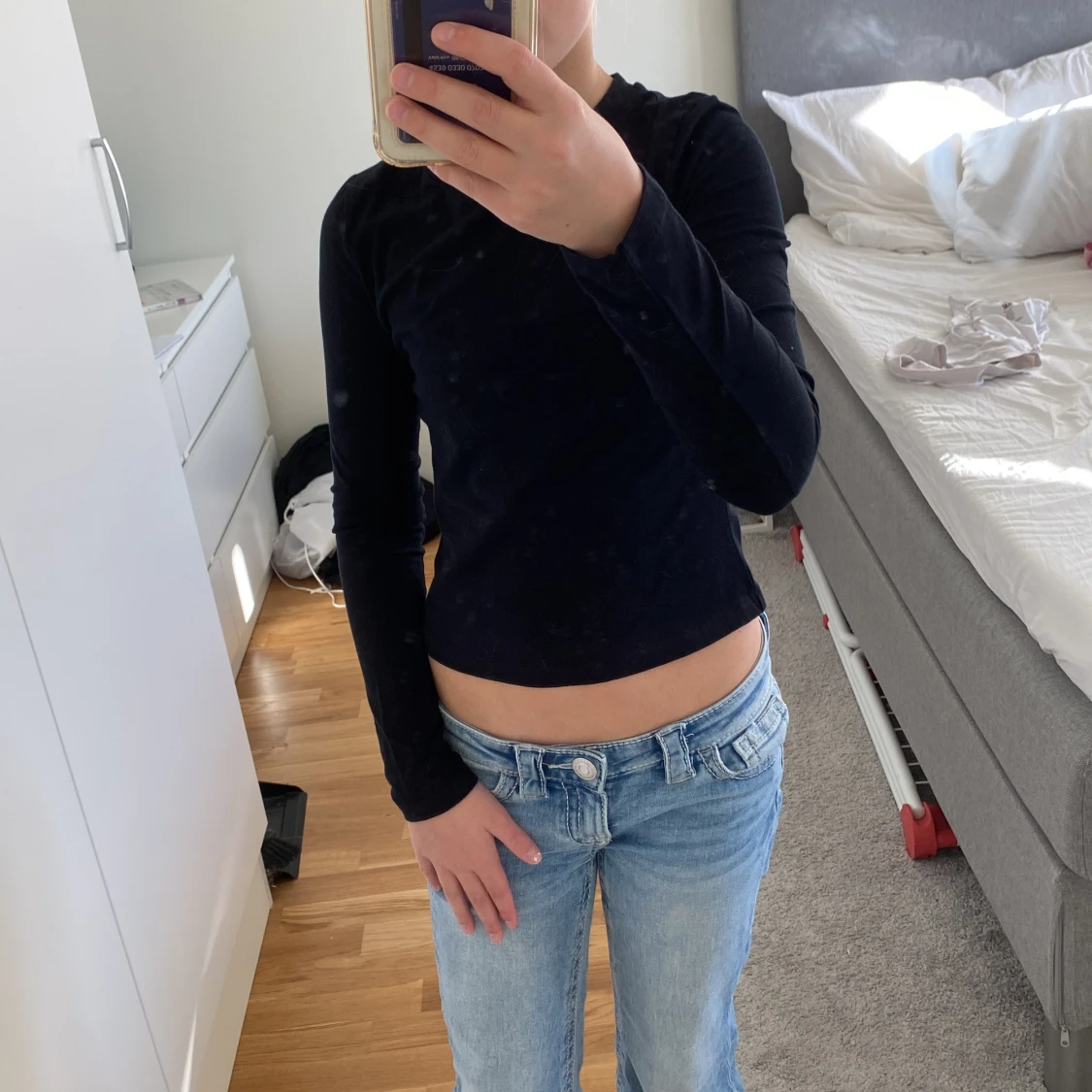 Svart långärmad topp från H&M - 4