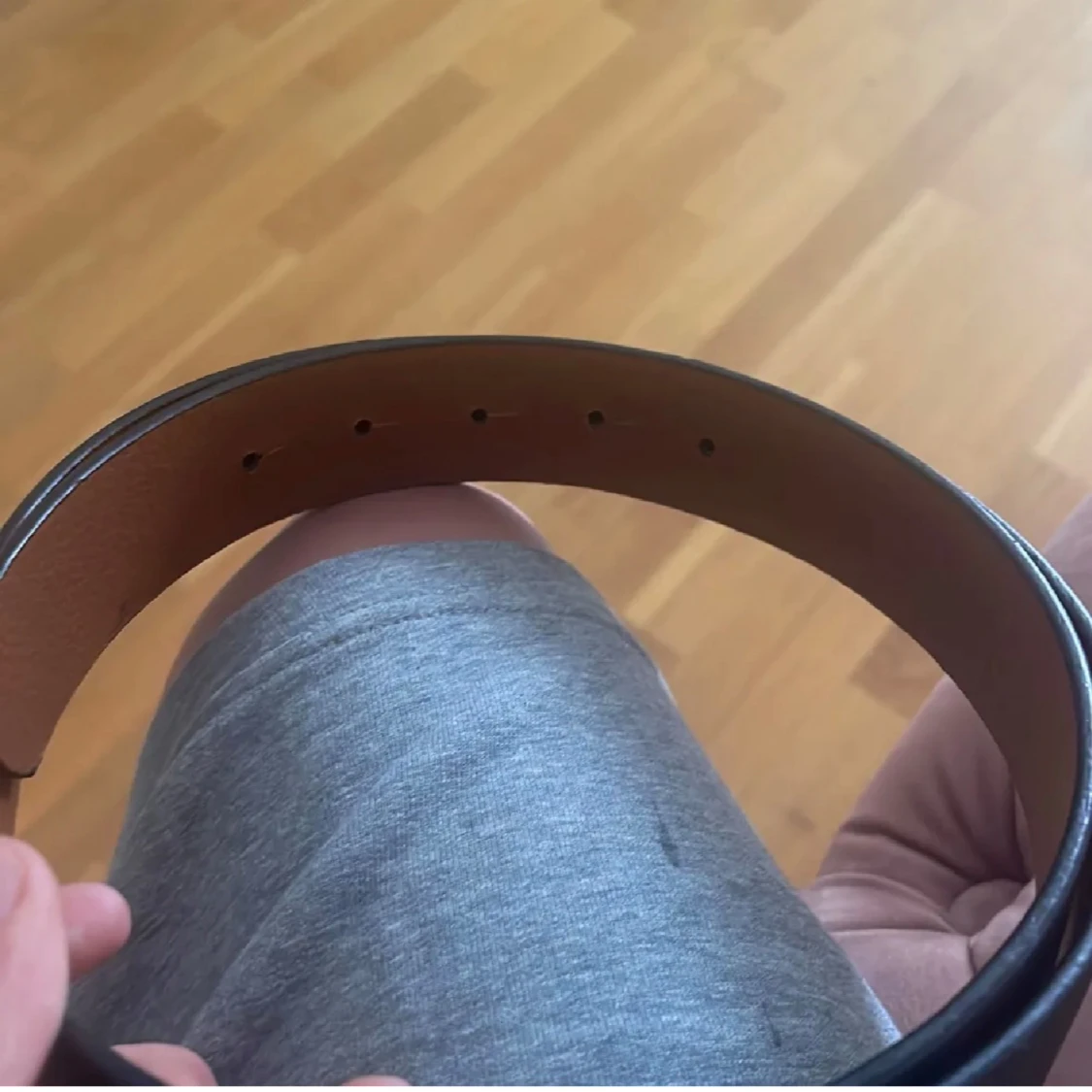 Svart Versace bälte med silverdetalj - 3