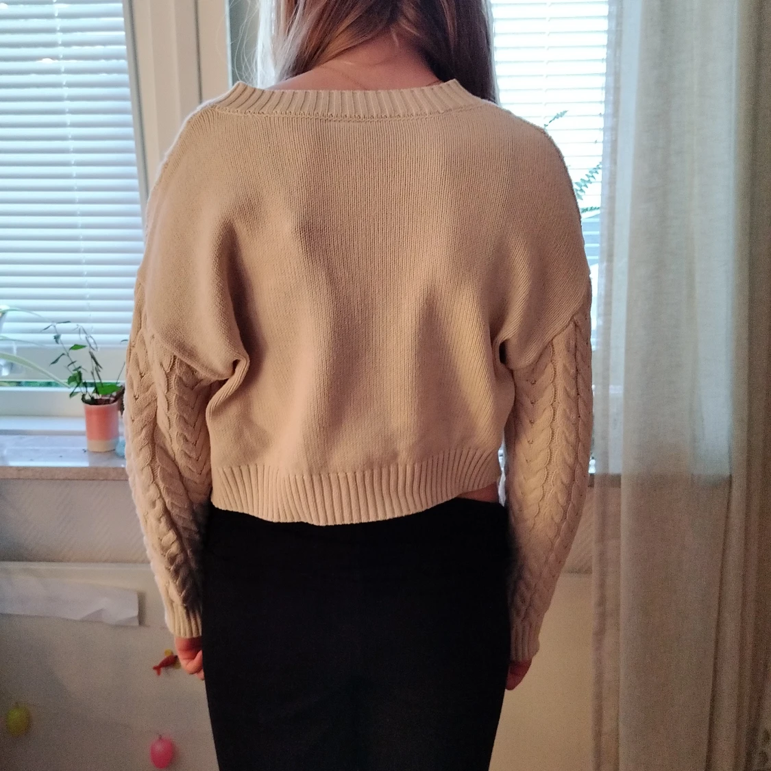 Beige stickad tröja Lindex - 2