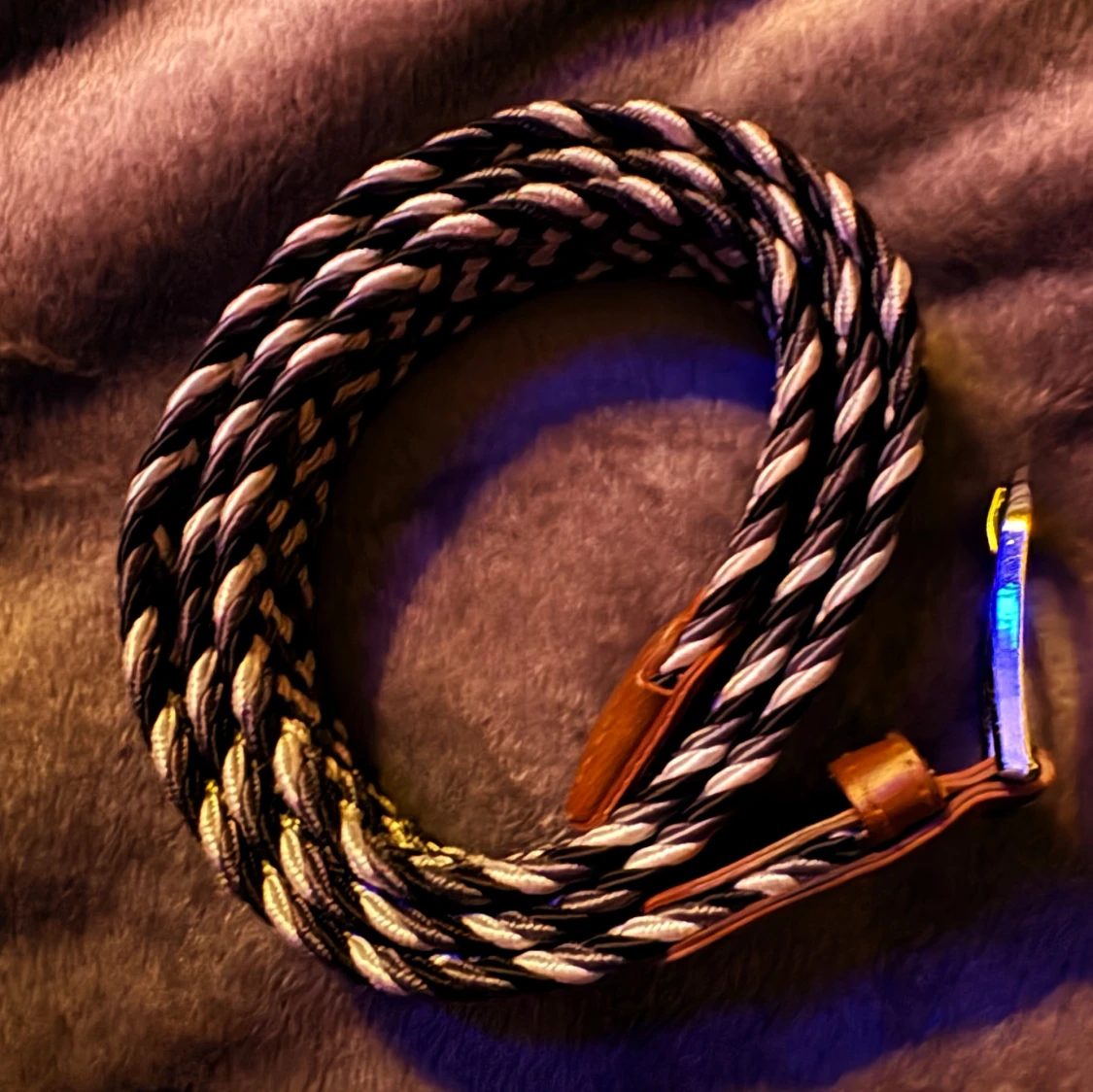 Svart och vit flätad bälte - 1