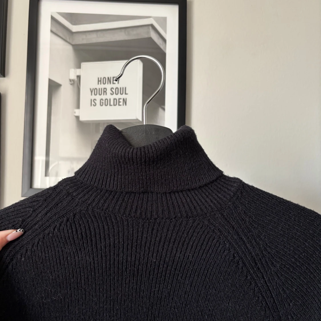 Svart polotröja med knyt från Zara - 3