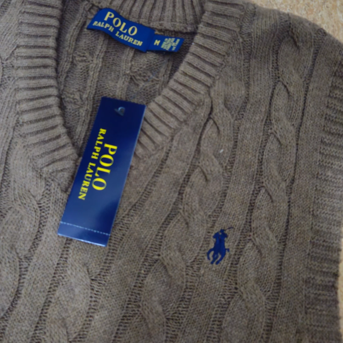 Grå kabelstickad väst Polo Ralph Lauren - 1