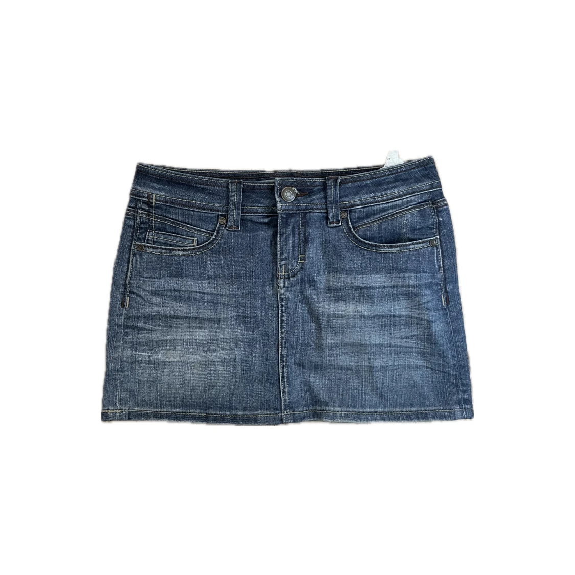 lågmidjad kort jeans kjol