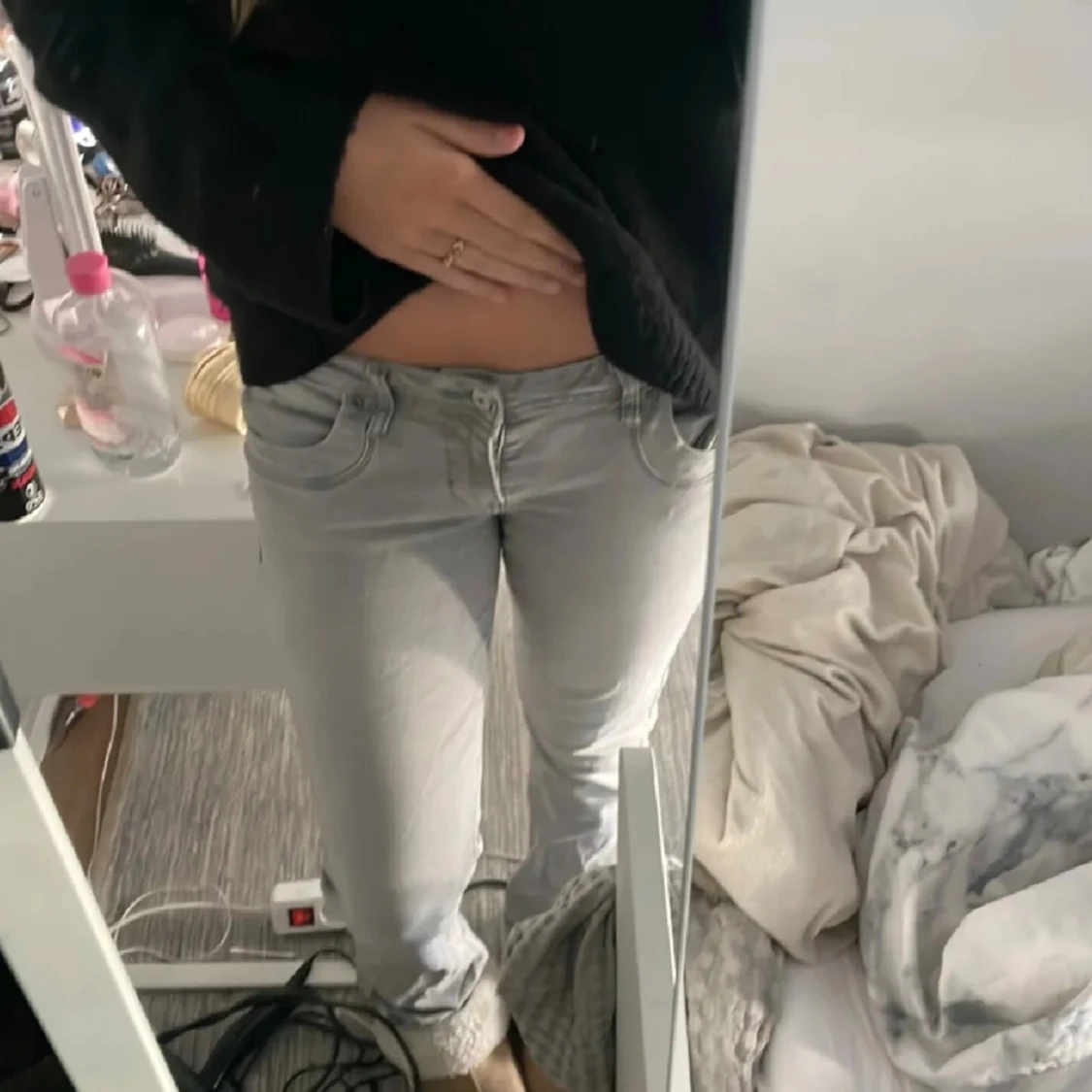 Grå jeans från l.t.b i boot cut model low waist - 2