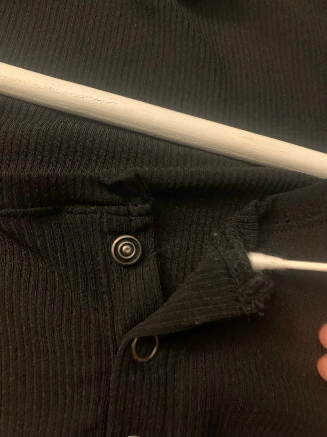 Svart ribbad långärmad topp från SHEIN - 3