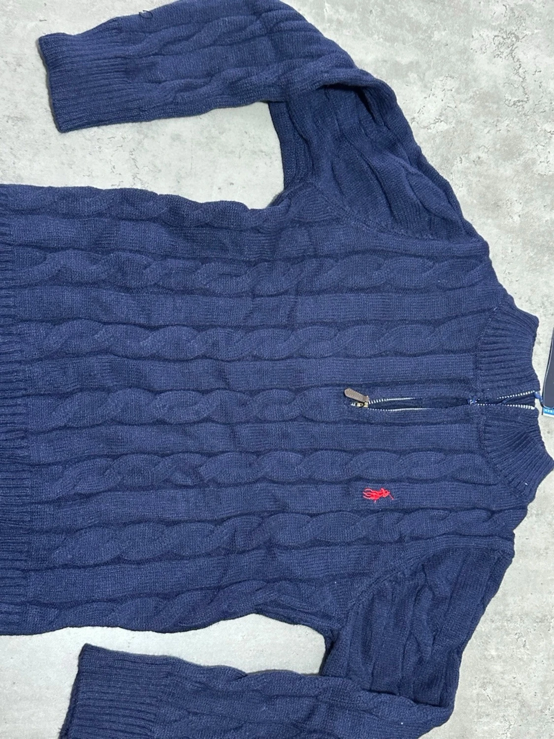 Marinblå stickad tröja Polo Ralph Lauren