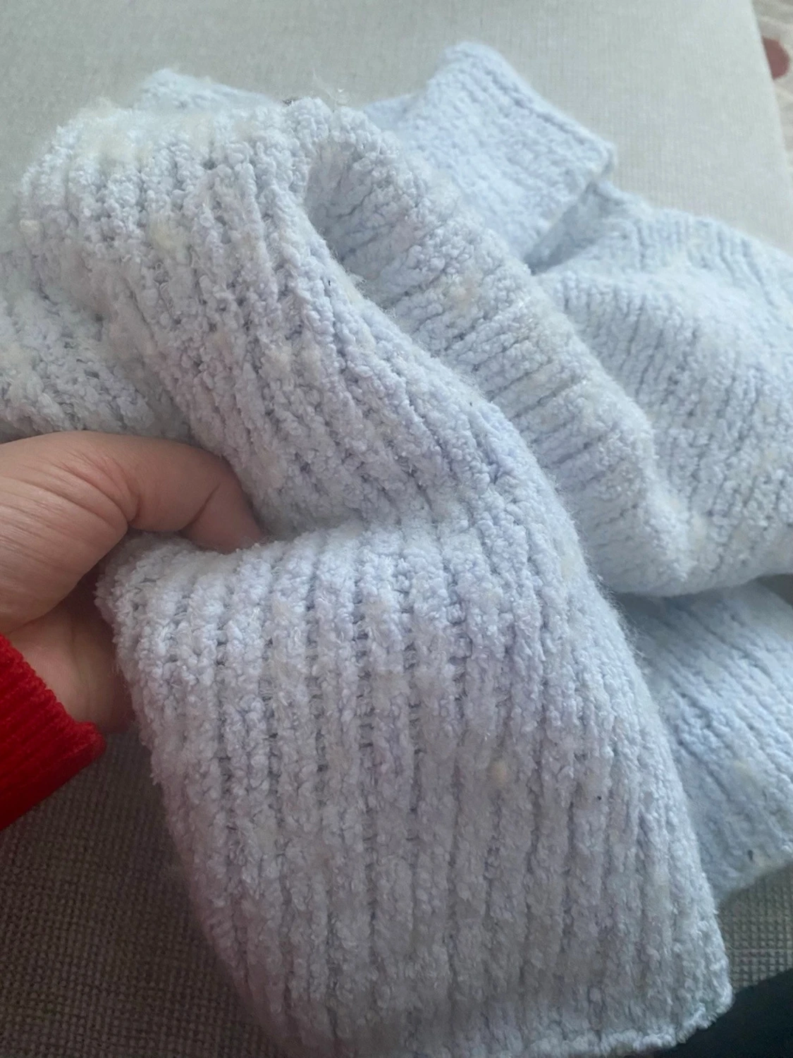 Ljusblå stickad polotröja Lindex M - 2