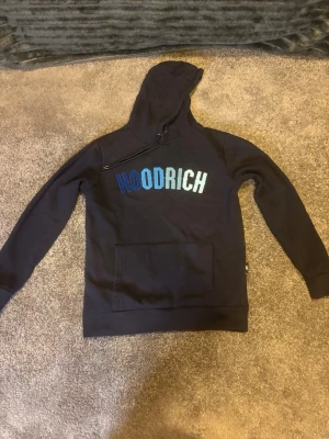 Hoodrich hoodie - Jag säljer en hoodrich hoodie för dig som vill sticka ut med det lurviga på bröstet. De lurviga på bröstet går från mörkblå till jätte ljusblå. Den e bekväm och myskig men ändå stilren och snygg på samma gång! Priset är ej spickat!