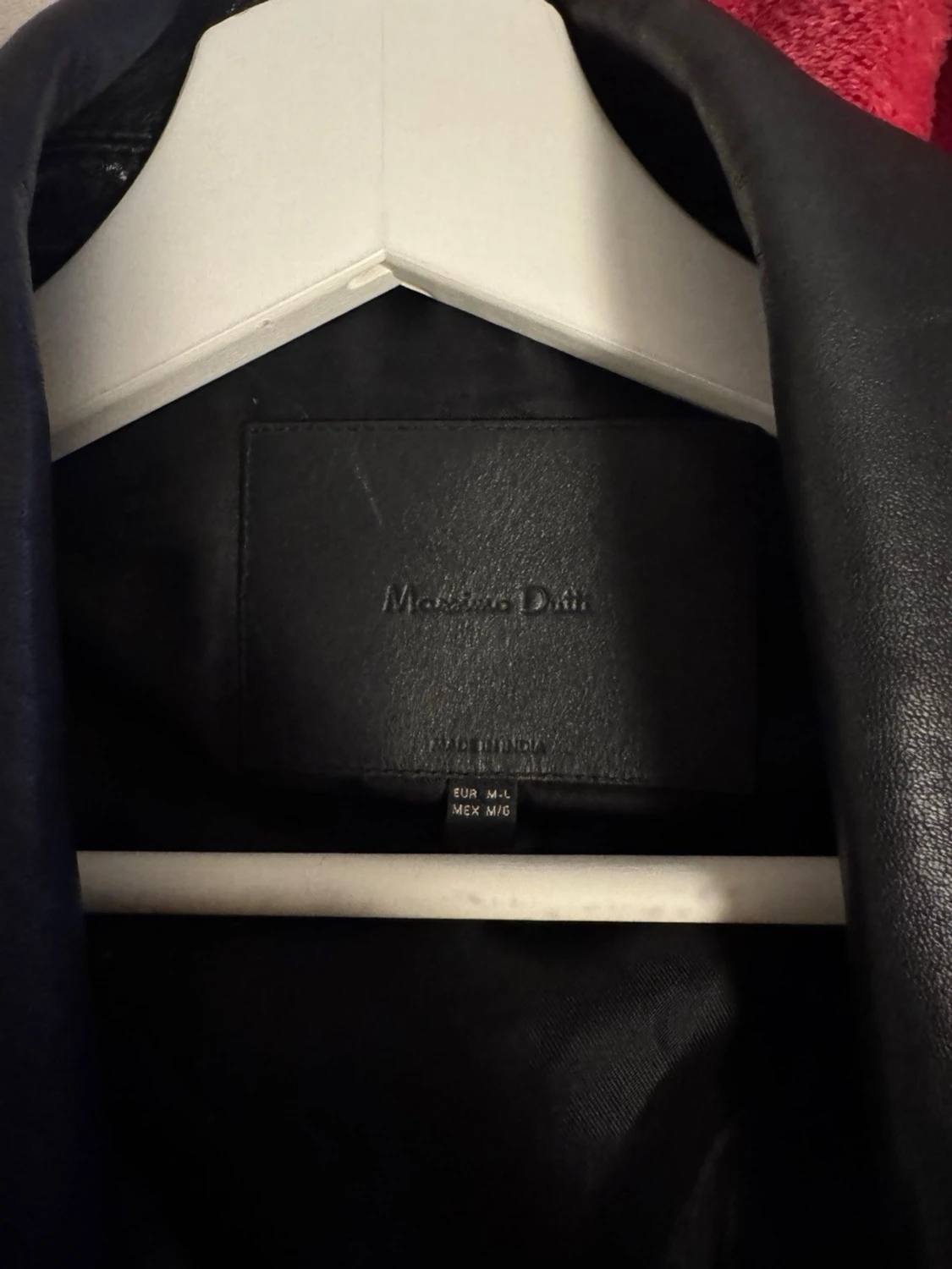 Oversized svart skinnjacka Massimo Dutti - 1