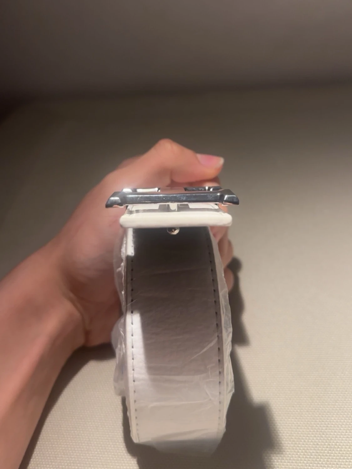 Vit Bälte med H-format spänne – no brand - 2