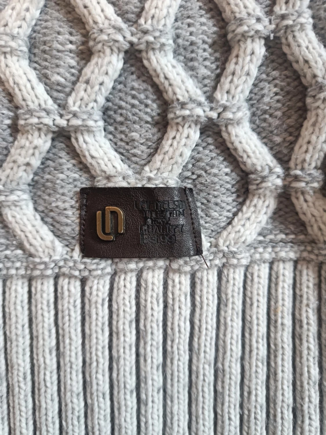 Leif Nelson chunky knit polo / funnel neck tröja - 3