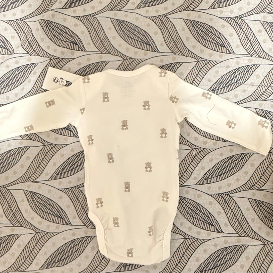 Vit långärmad body med nallemönster H&M - 1