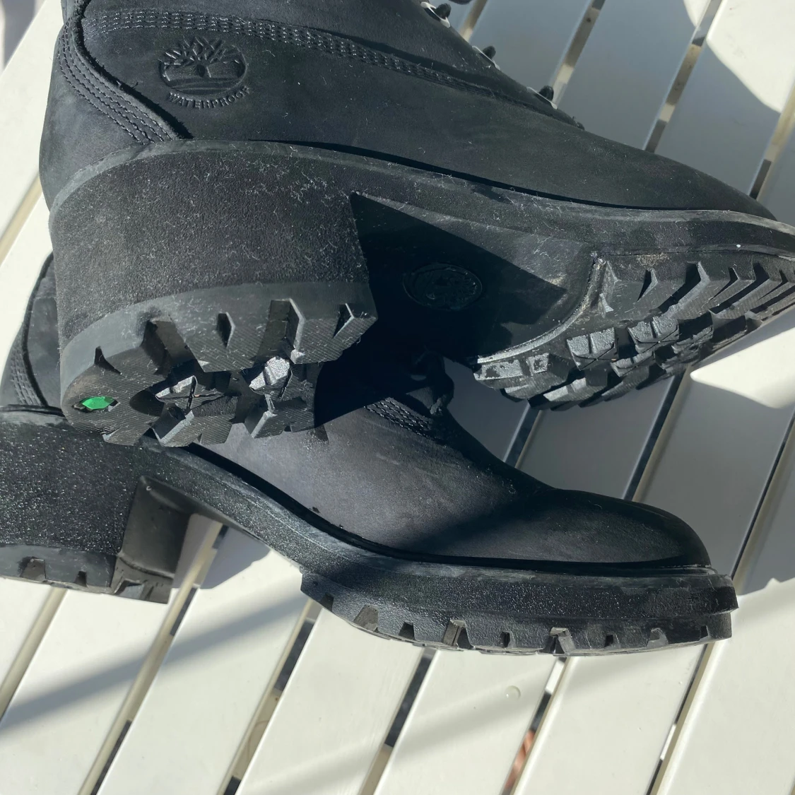 Svarta Timberland boots med klack