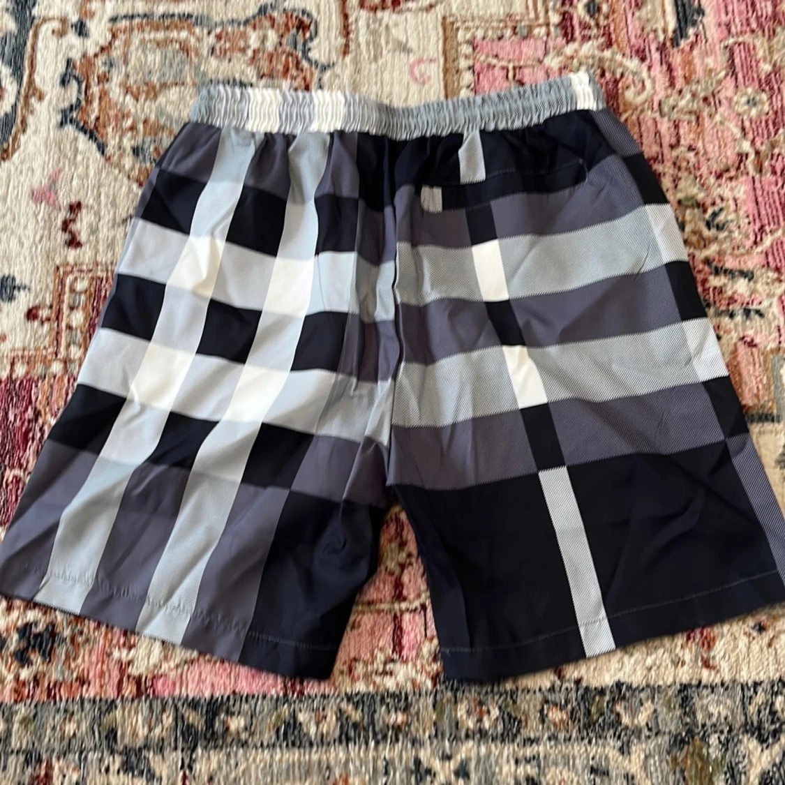 Burberry rutiga badshorts med snörning - 2