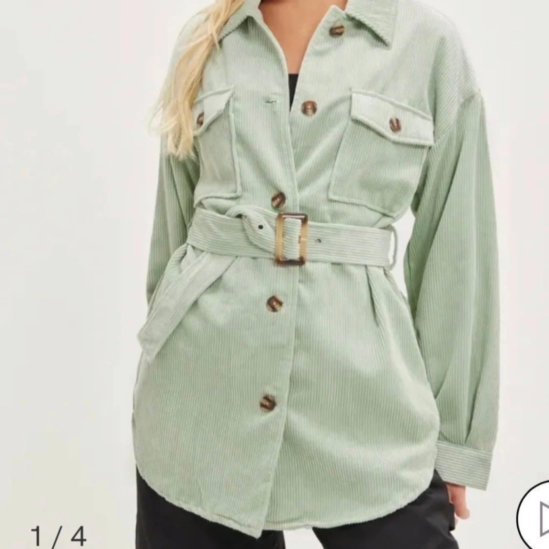 Grön manchester overshirt från Pieces - 2