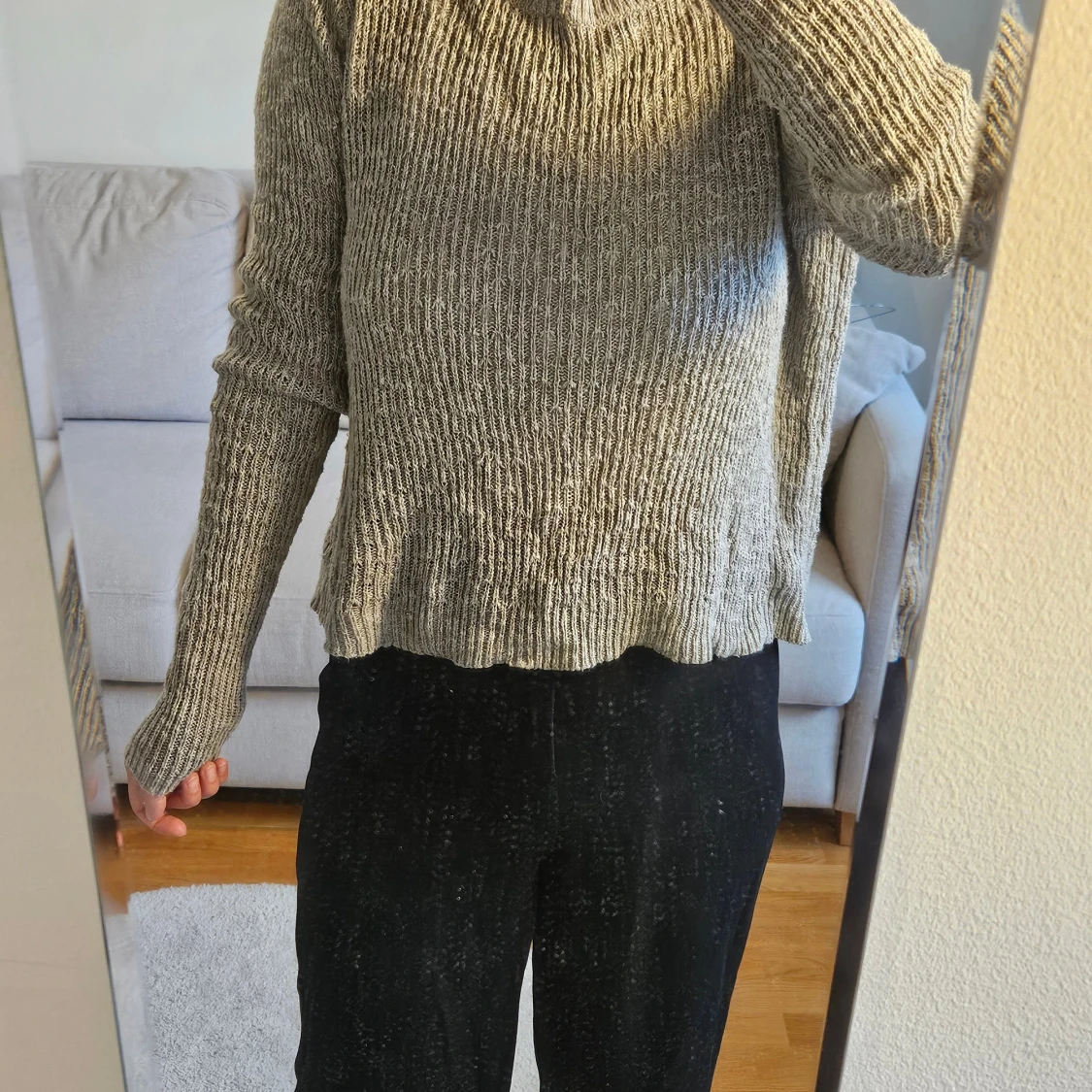 Grå stickad tröja Hollister