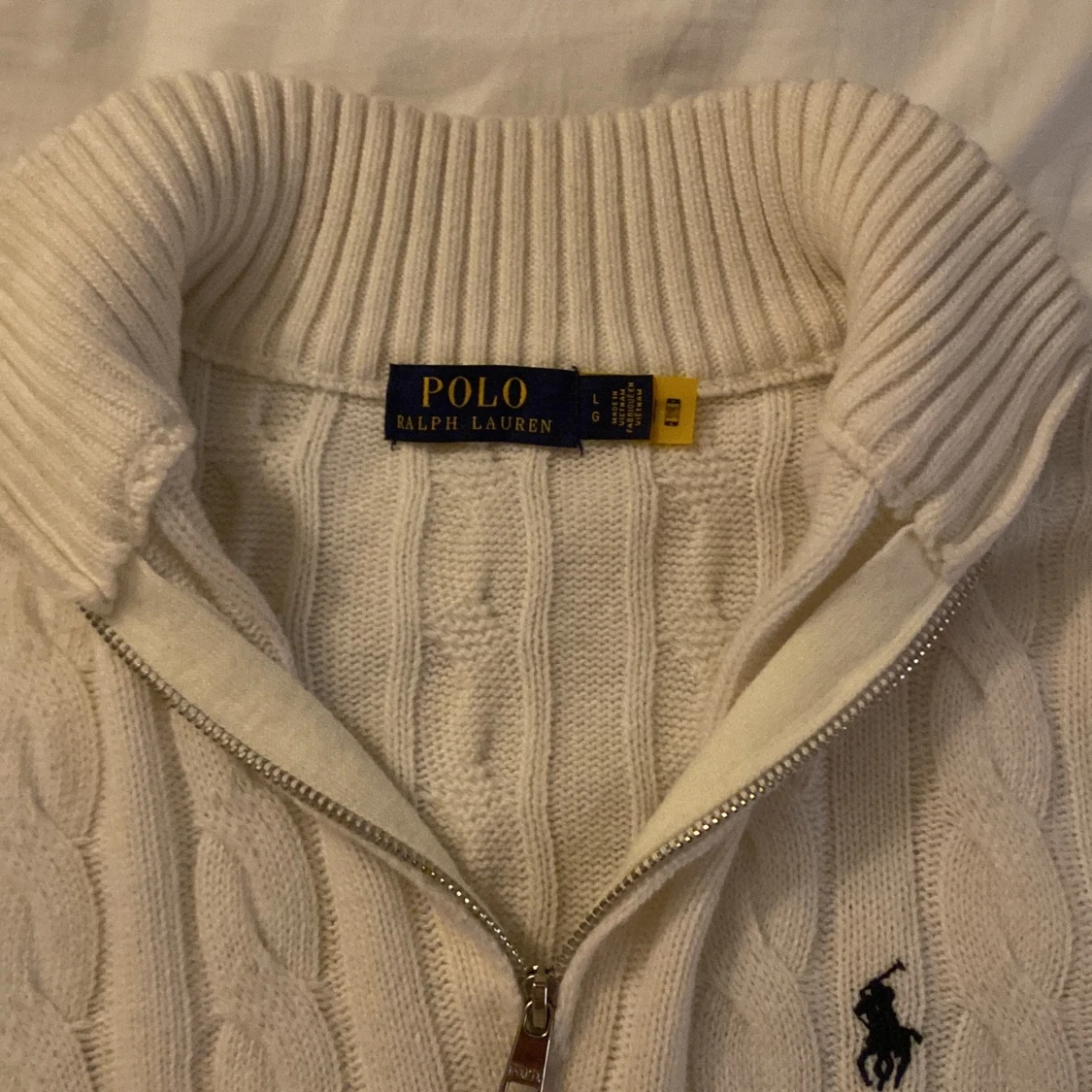 Använd två gånger Vit kabelstickad tröja Polo Ralph Lauren - 1
