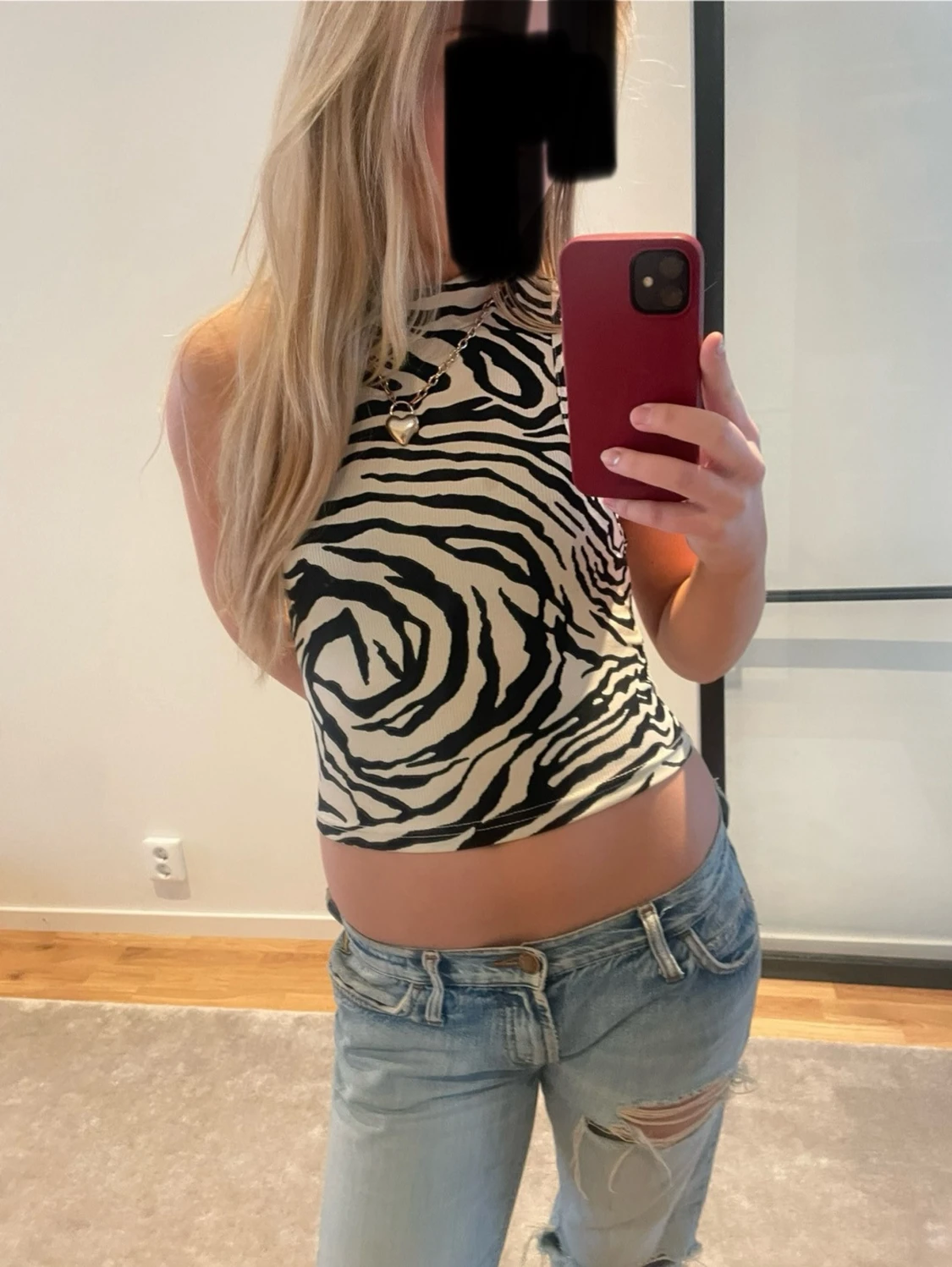 Zebramönstrad croppad linnetopp - 3