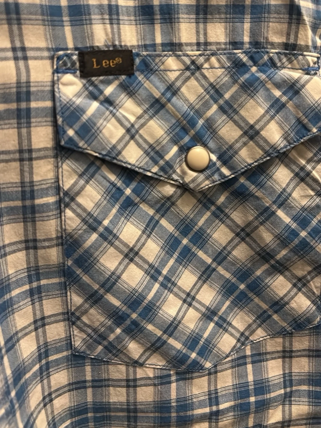 Blårutig kortärmad skjorta från Lee - 1