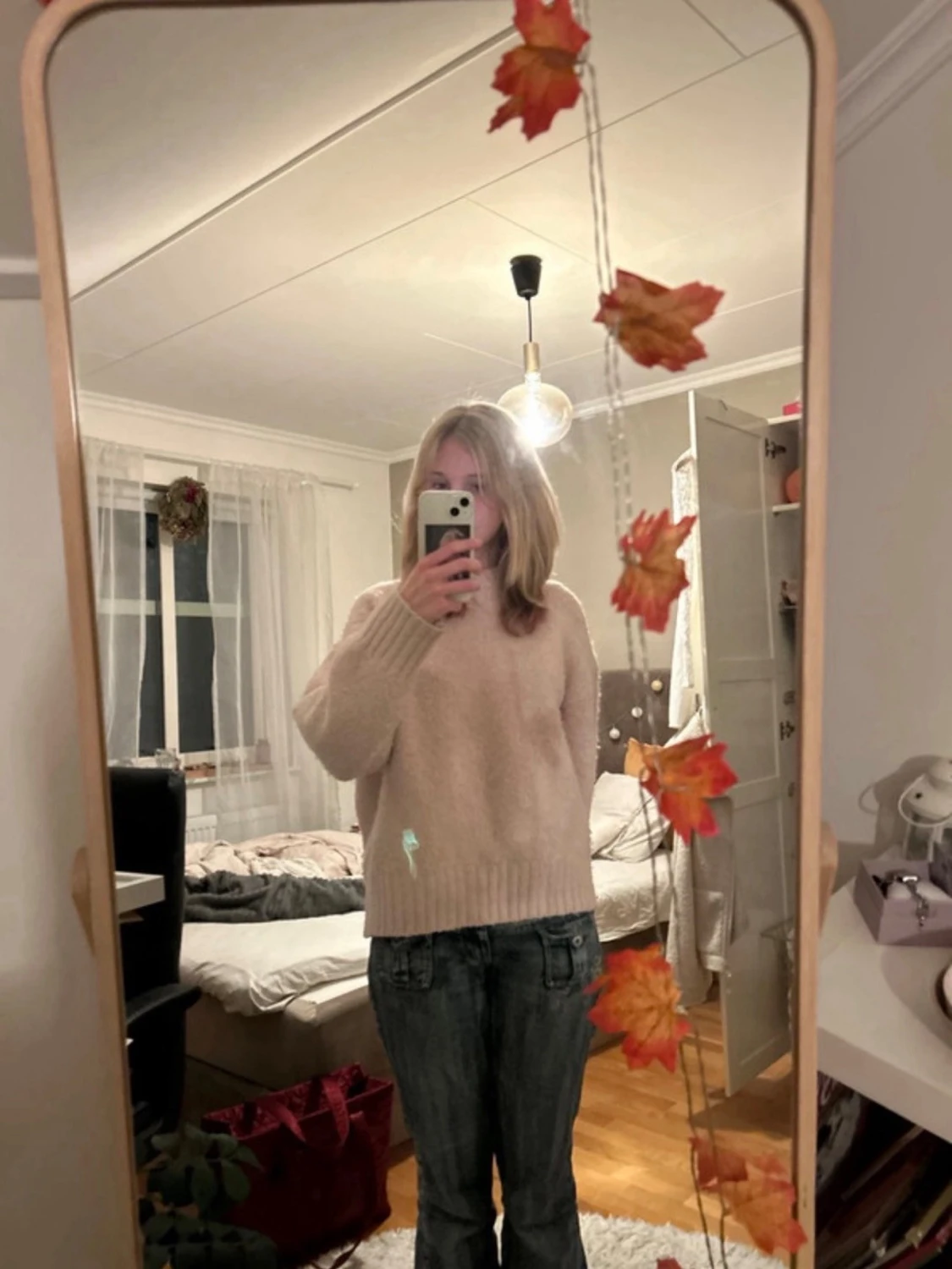 Ljusrosa stickad tröja