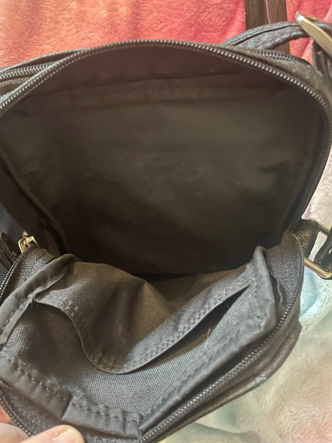 Svart axelväska i skinn från Samsonite - 2