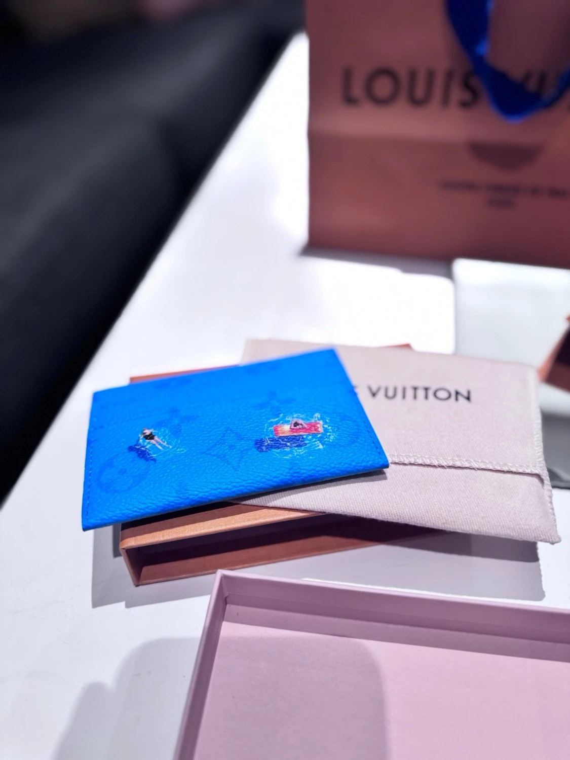 Blå Louis Vuitton plånbok med tryck - 2