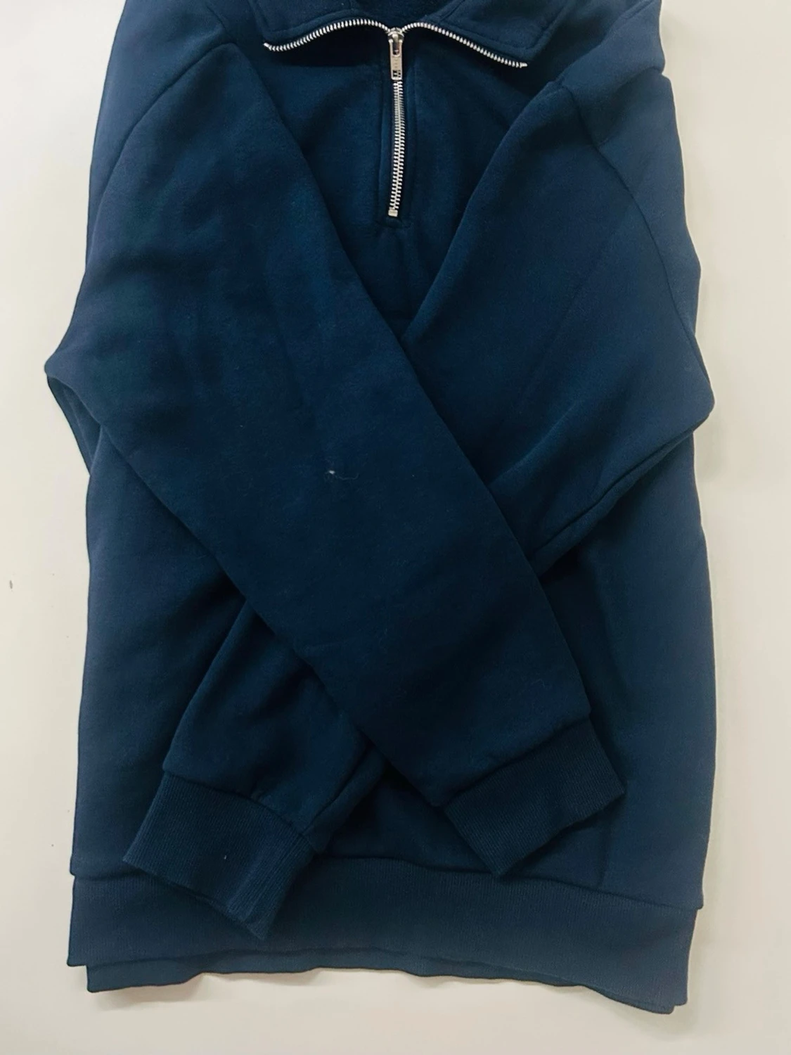 Mörkblå half zip sweatshirt - 1