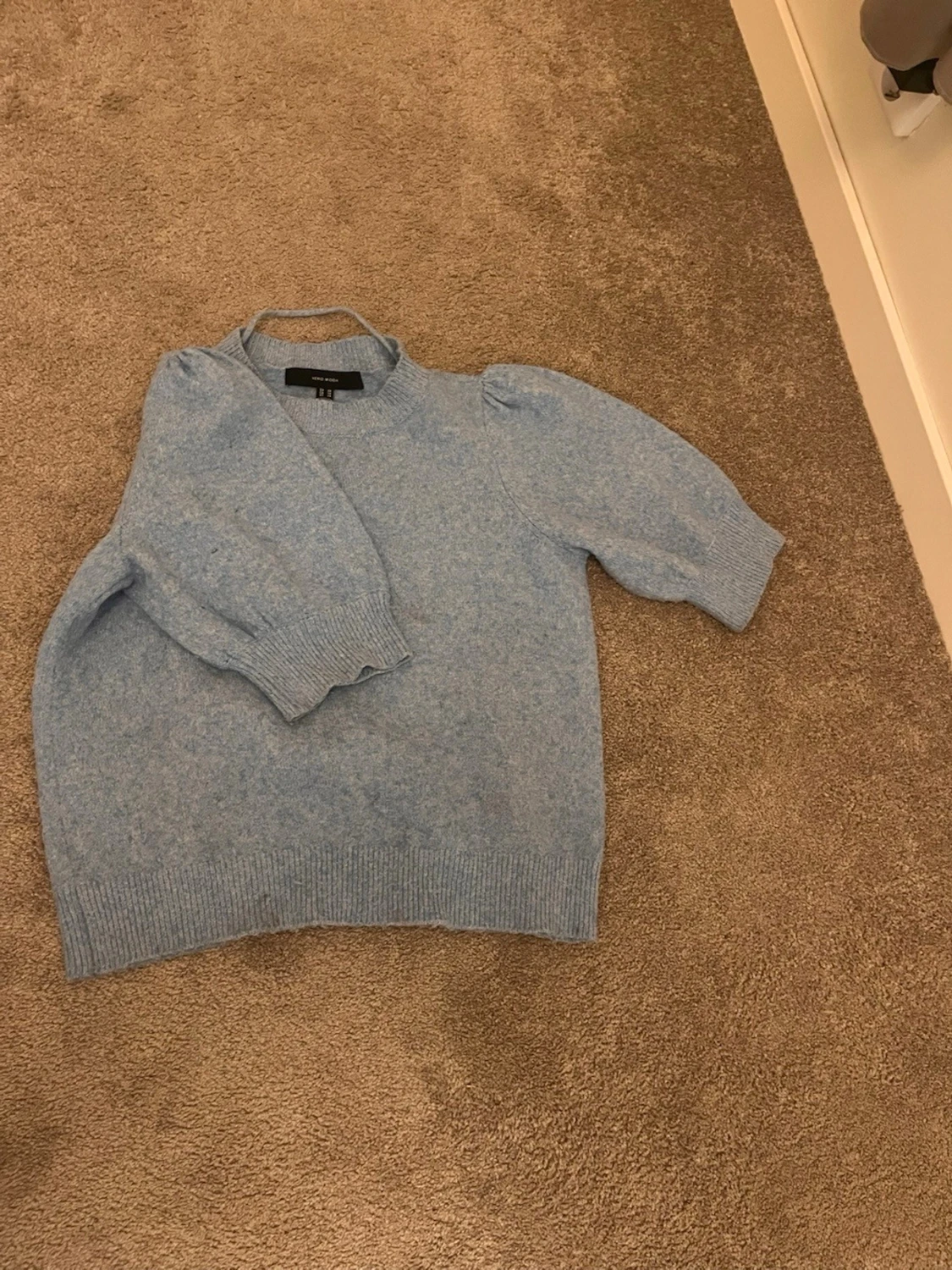 Ljusblå stickad tröja Vero Moda XS