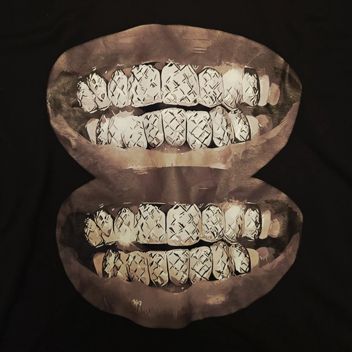 Svart t-shirt med grills streetwear - 1