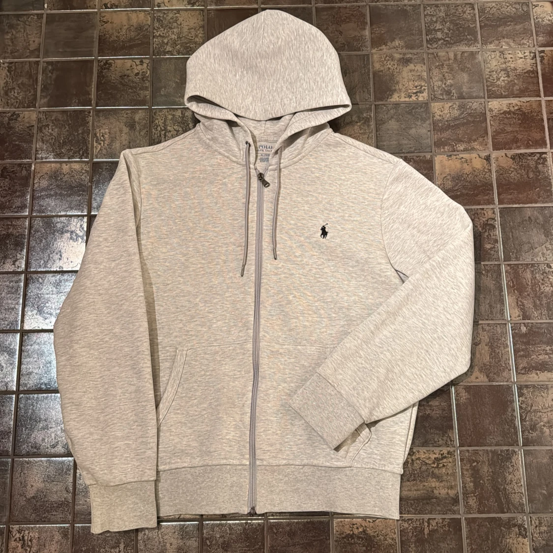 Grå Ralph Lauren zip hoodie