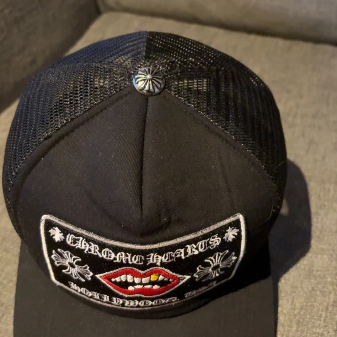 Svart Chrome Hearts keps med mesh - 3