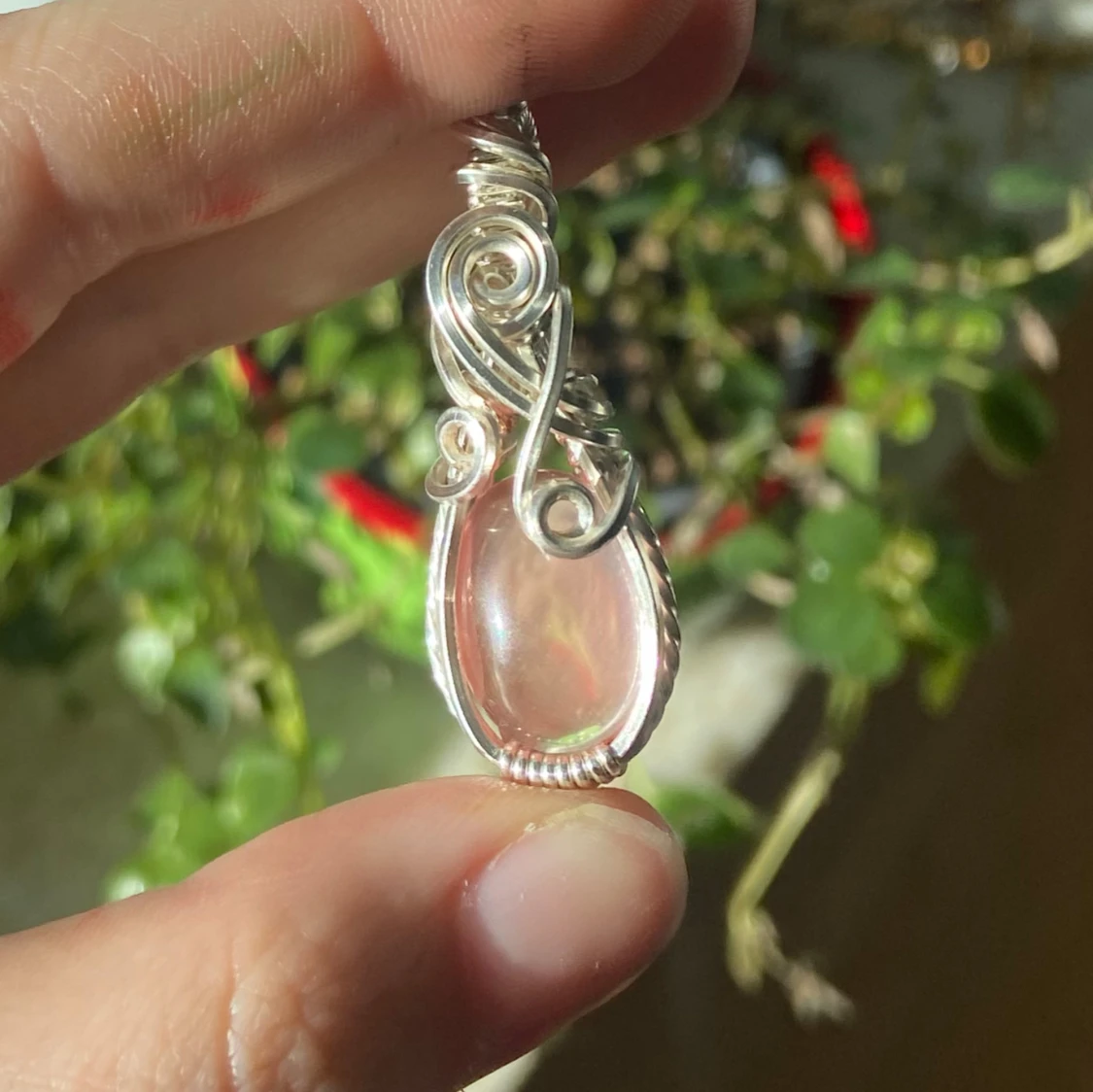 Silverberlock med rosenkvarts  - 2