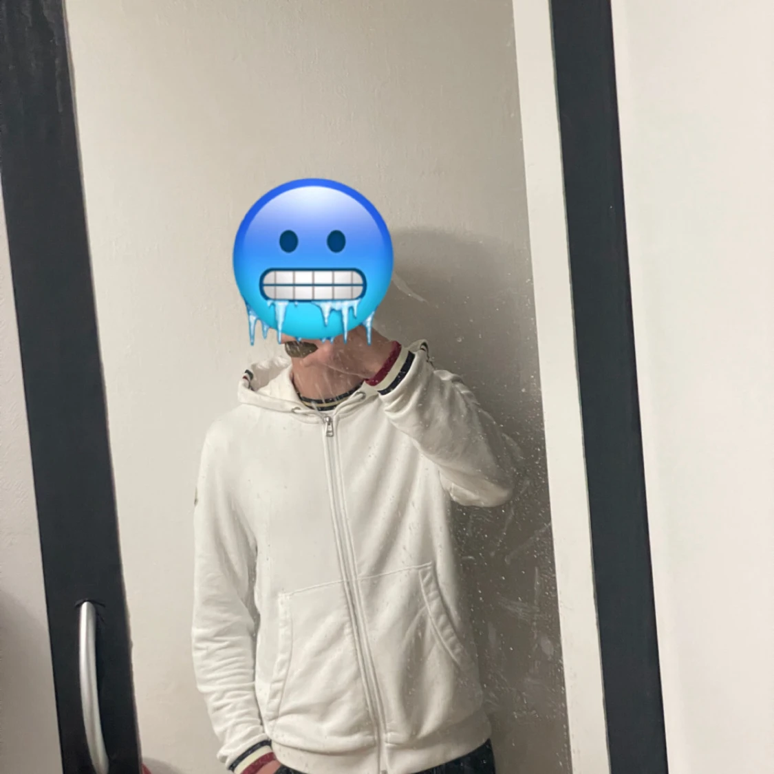 Vit Moncler hoodie med dragkedja - 1