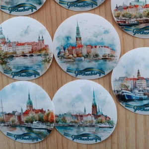 10 dekorativa klistermärken av Göteborg  - 10 st dekorativa vattentäta 5cm klistermärken av Göteborg.Perfekta för den som älskar Göteborg 