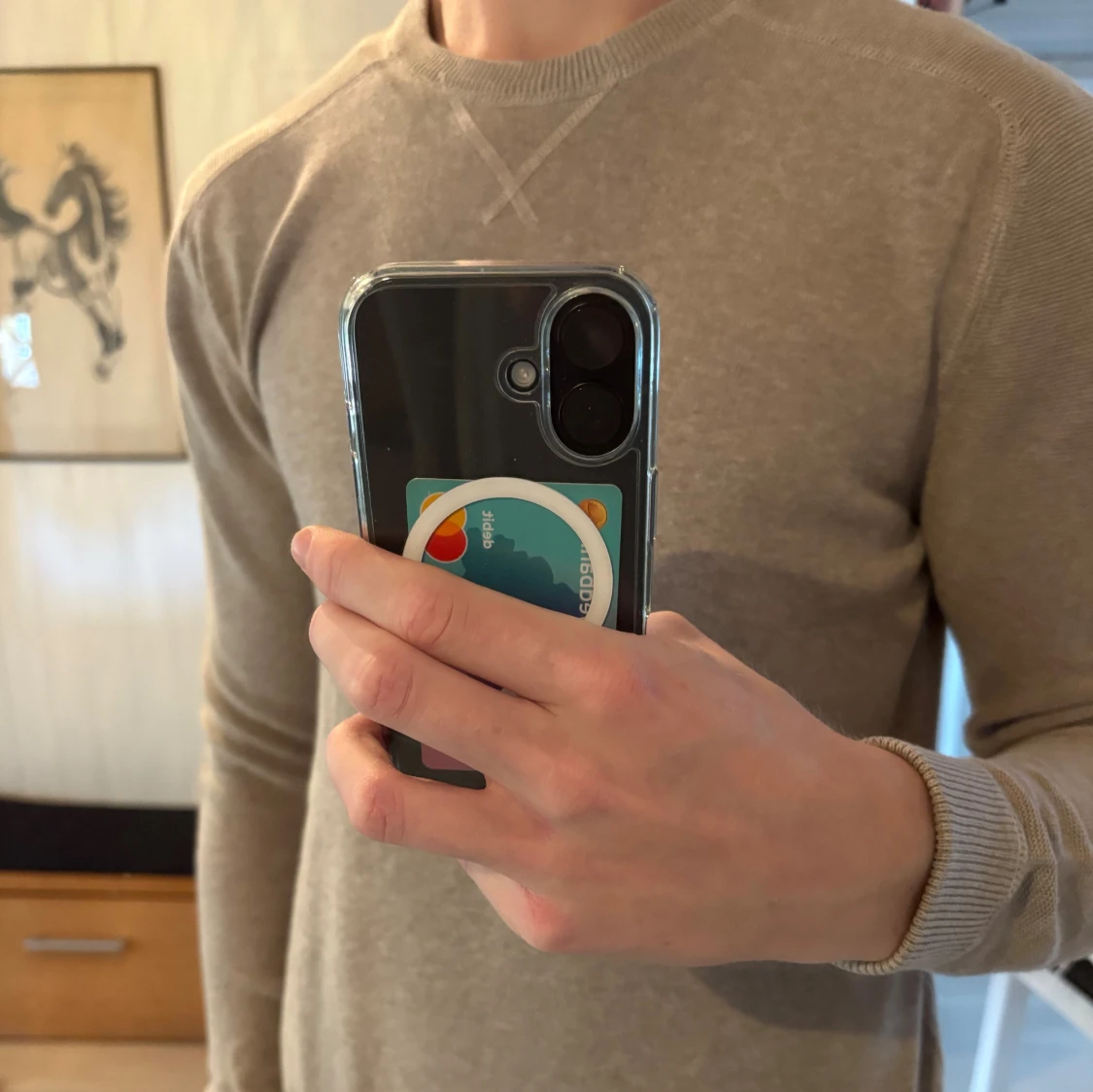 Beige stickad tröja - 1