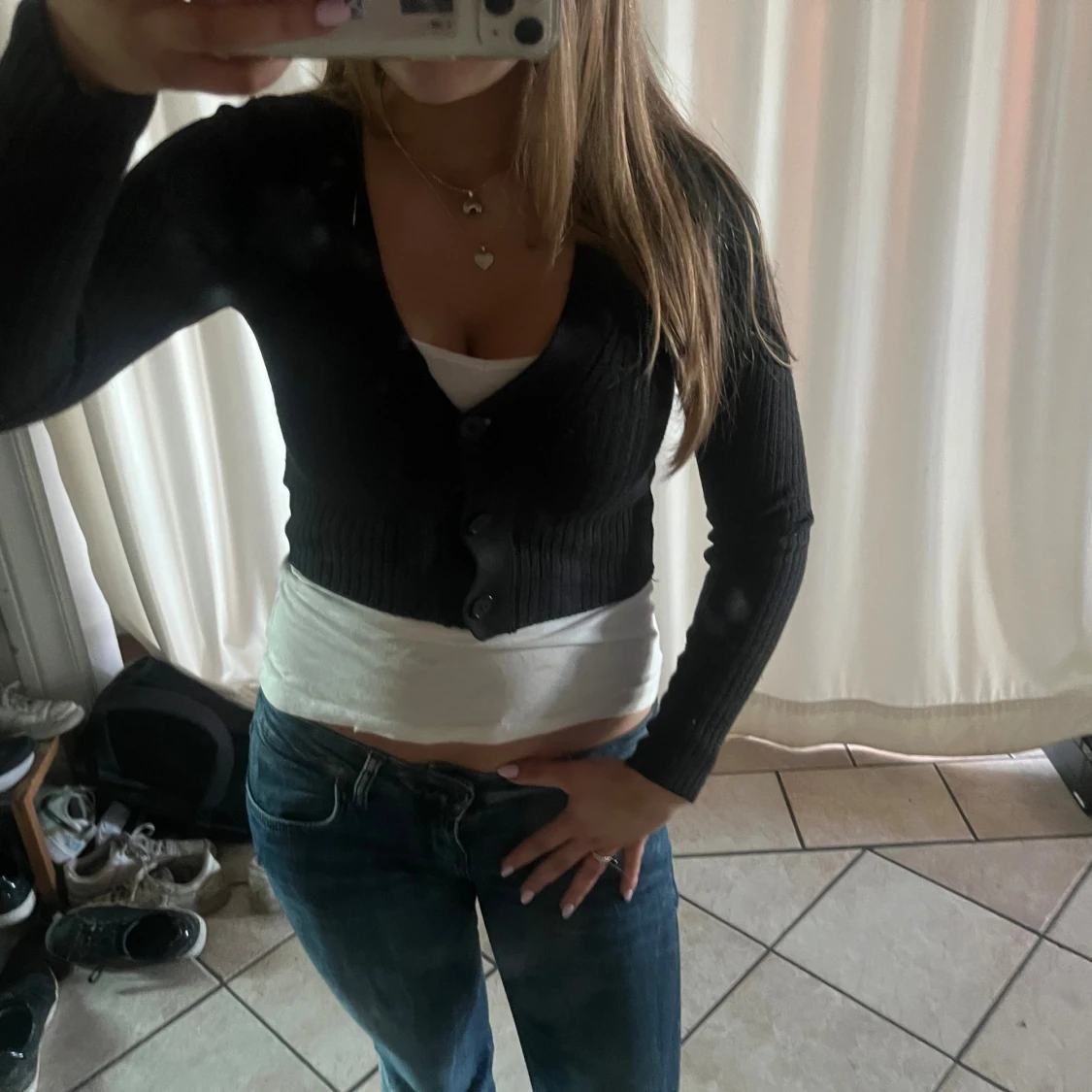 Svart croppad kofta från Divided XS - 1