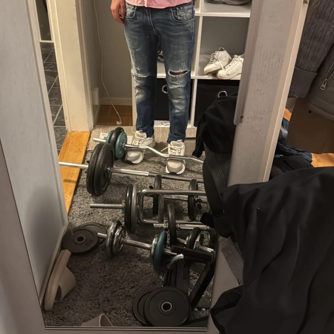 Blå Replay Anbass jeans med slitningar