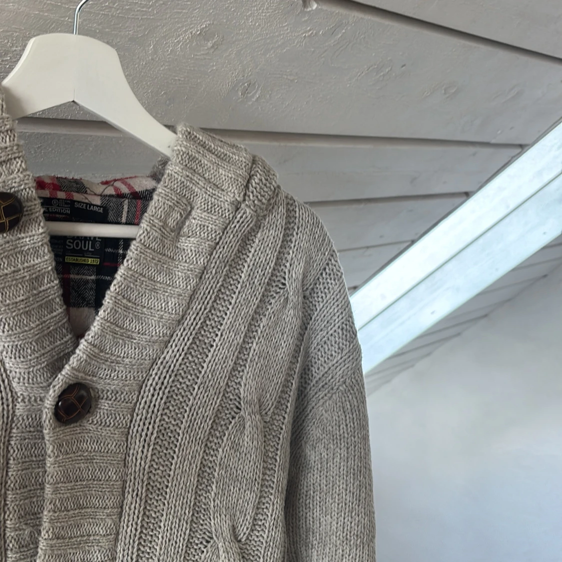 Stickad beige kofta  - 3