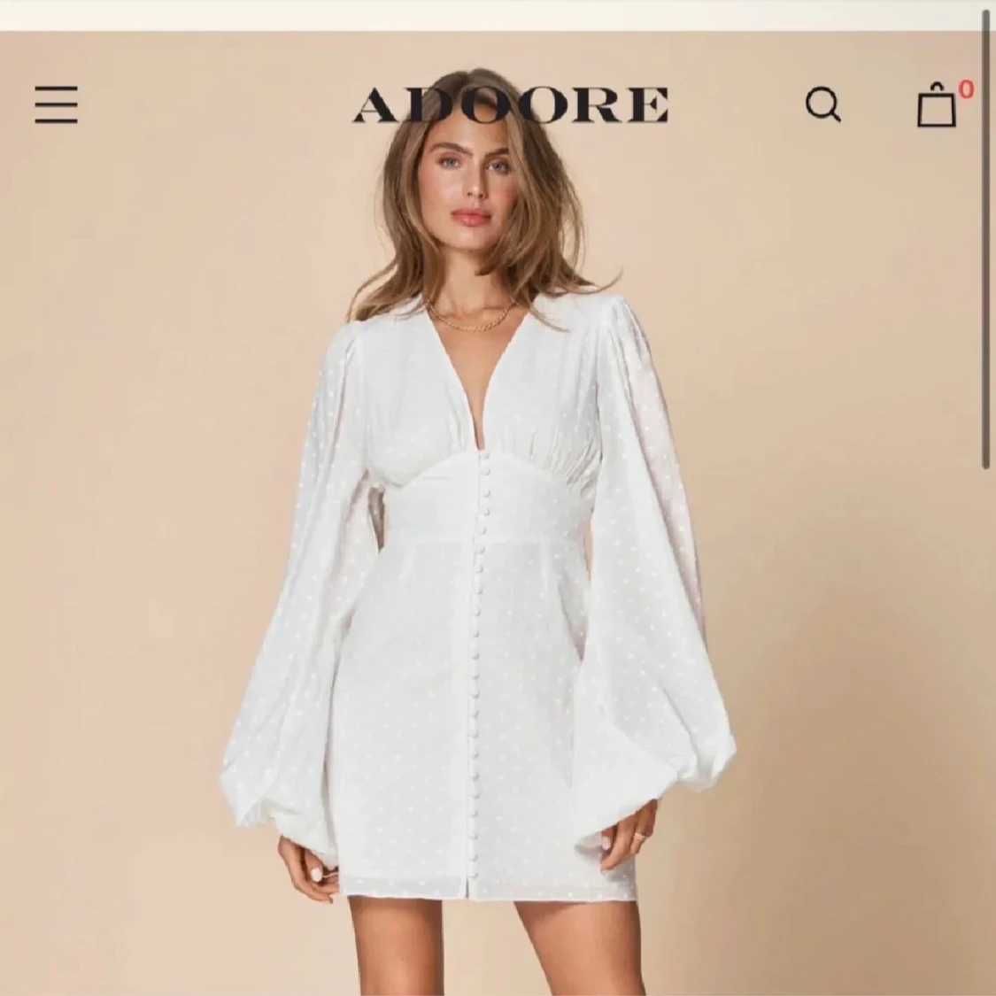 Vit prickig kortklänning från Adoore - 1