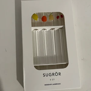 Sugrör 4 st Design by Lagerhaus - Set med 4  sugrör , dekorerade med färgglada fruktmotiv. Perfekt för drycker och festliga tillfällen. Sugrören är nya i originalförpackning.