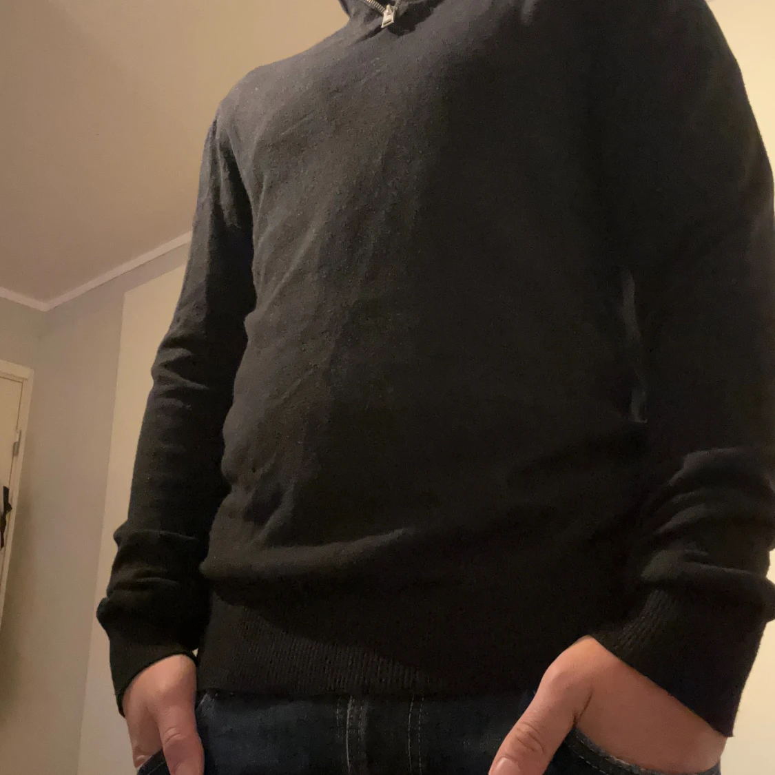 Half zip tröja stickad 