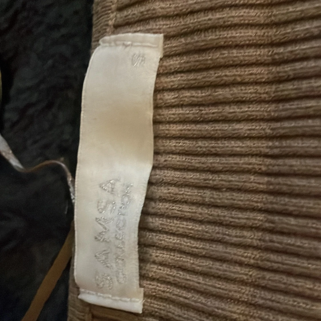 Beige ribbad långärmad topp Samsa - 1