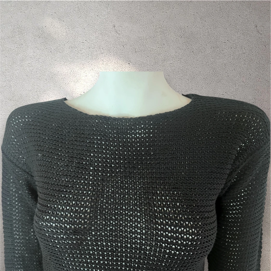 Svart stickad meshtröja - 3