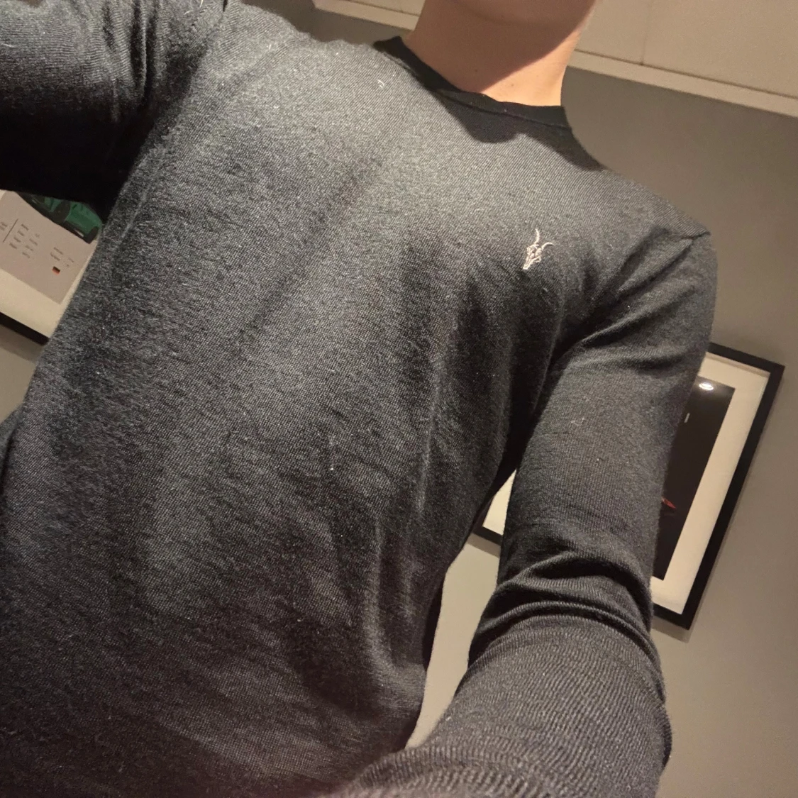 Svart merino tröja från allsaints - 1