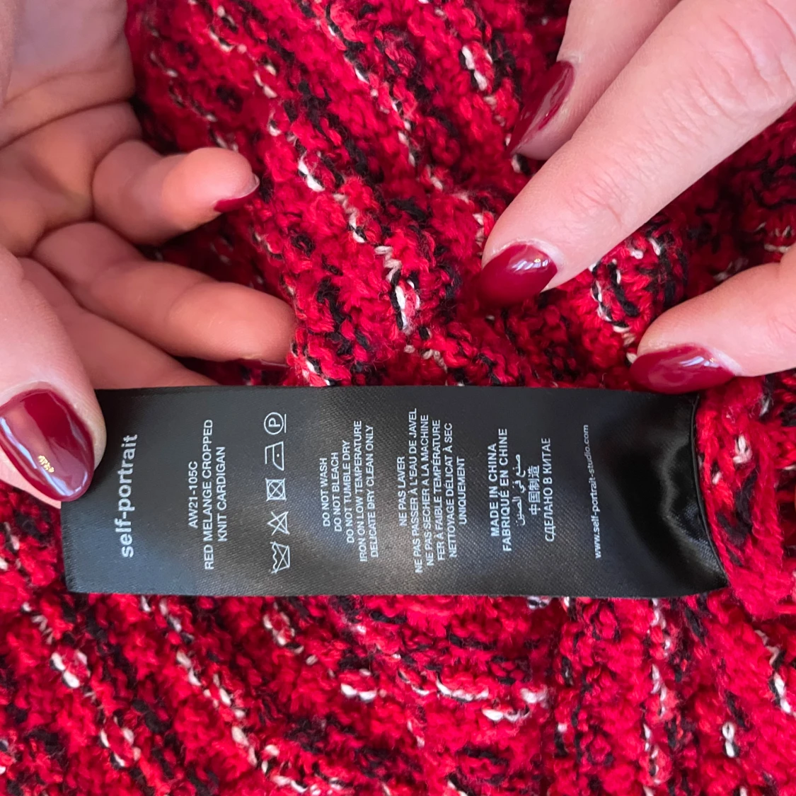 Röd cropped kofta från Self-Portrait - 2