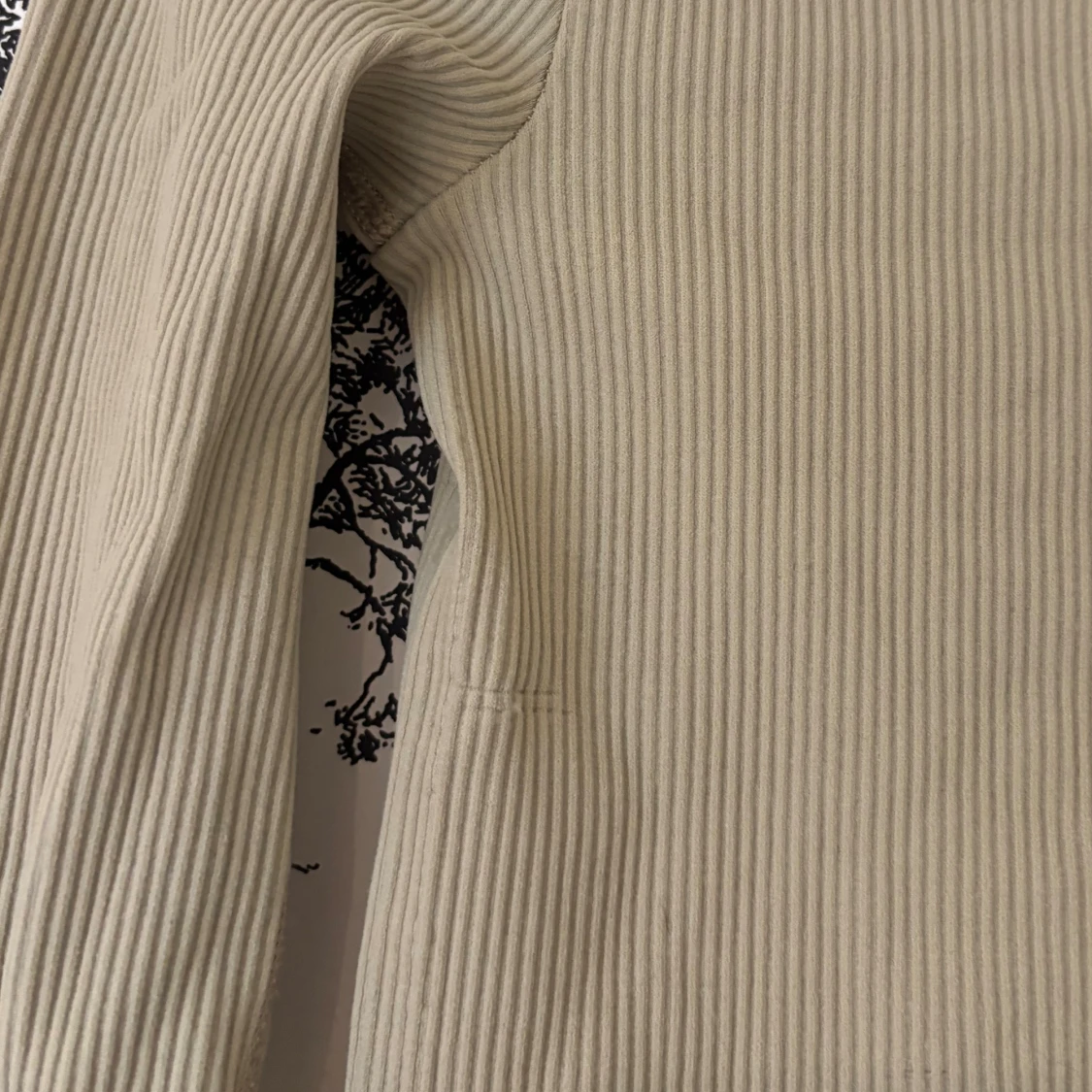 Grön ribbad långärmad topp - 3