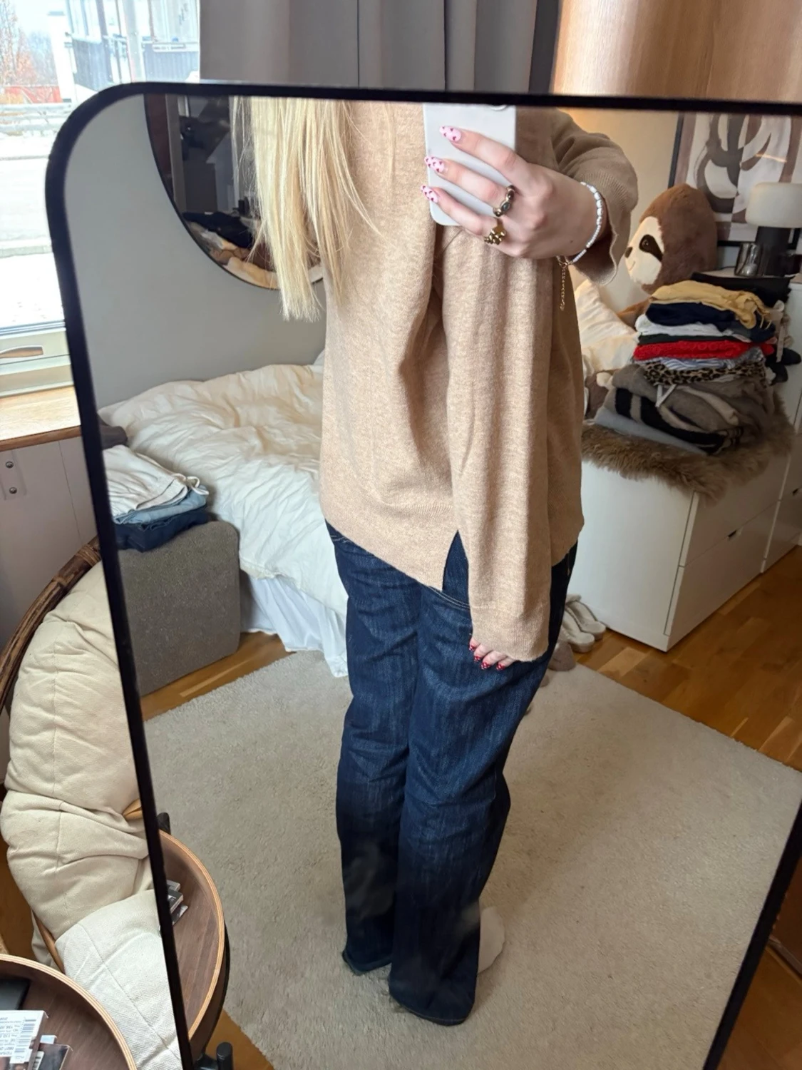 Beige stickad tröja - 2