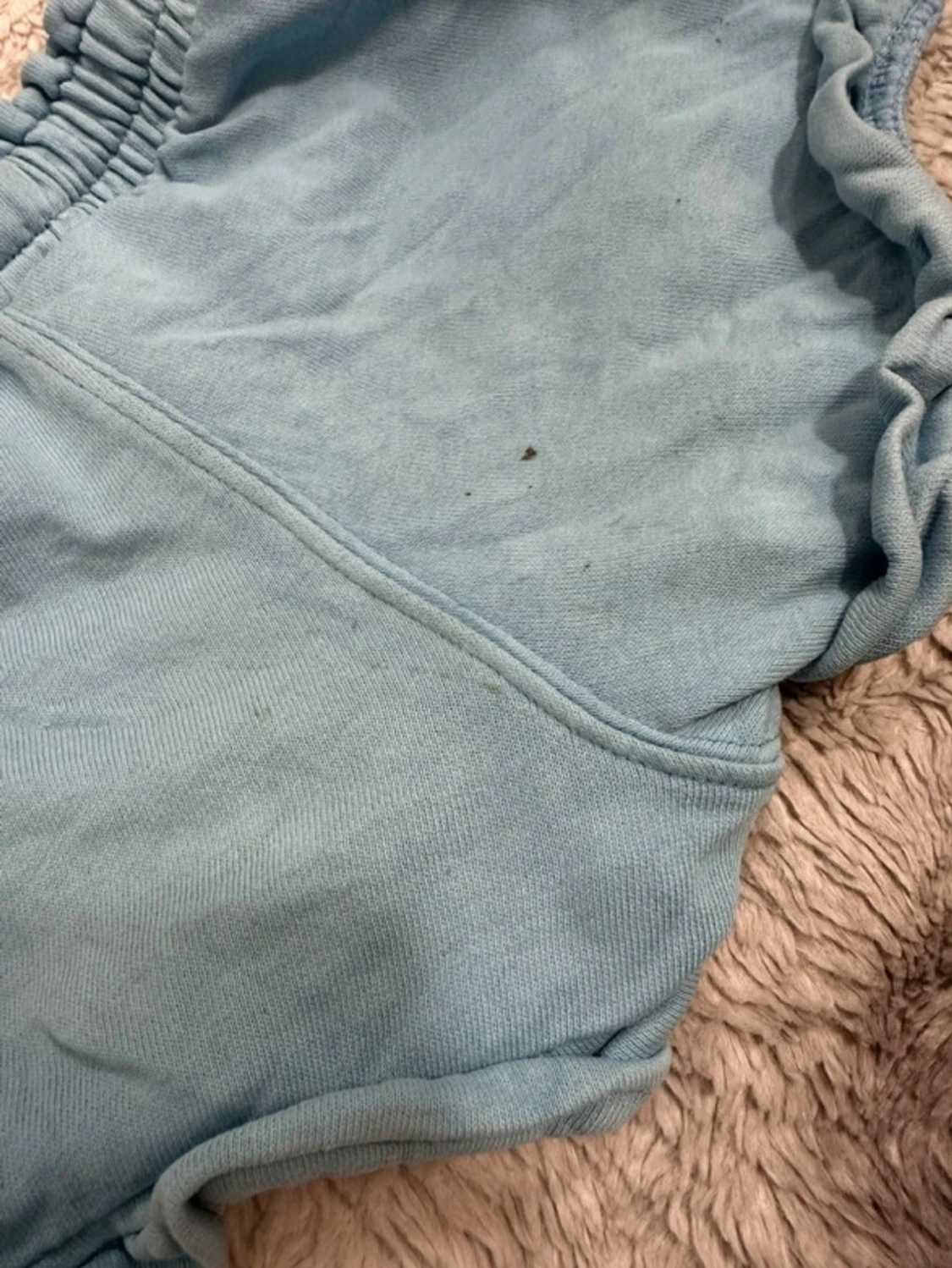 Blå shorts med volangkant och snörning - 2